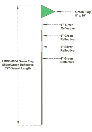 Vait Products - LRCG-0004: 6' Push-in Green Construction Marker